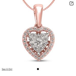 Kay Diamond Heart Necklace 1/4 ct tw 10K Two-Tone Gold